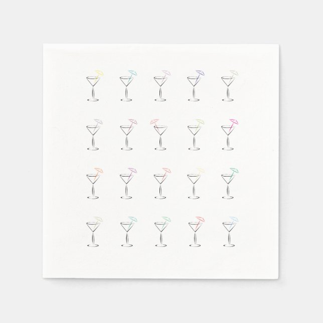 Cool Trendy Martini Glasses Napkins (Front)