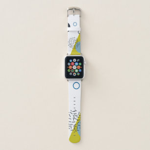 Cool, trendy, modern, Memphis green blue geometric Apple Watch Band