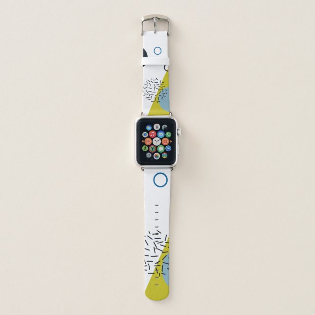 Cool, trendy, modern, Memphis green blue geometric Apple Watch Band (Front)