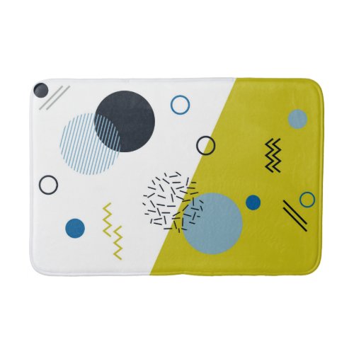 Cool trendy modern Memphis green blue geometric Bath Mat