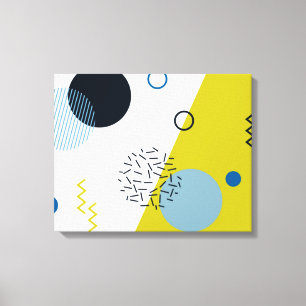 Cool, trendy, modern, Memphis green blue geometric Canvas Print