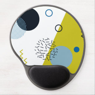 Cool, trendy, modern, Memphis green blue geometric Gel Mouse Pad