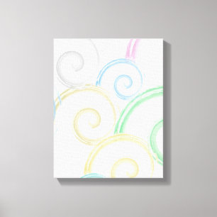 Cool, trendy, modern wave water color brushes canvas print
