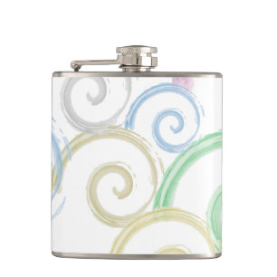 Cool, trendy, modern wave water color brushes flask