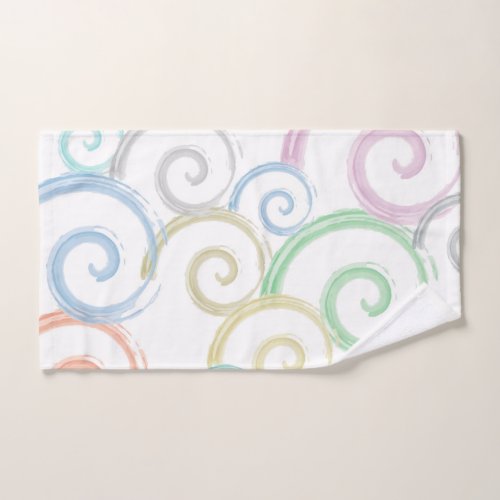 Cool trendy modern wave water color brushes hand towel 