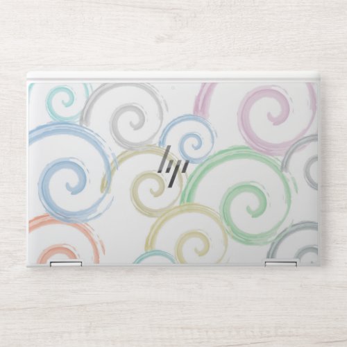 Cool trendy modern wave water color brushes HP laptop skin