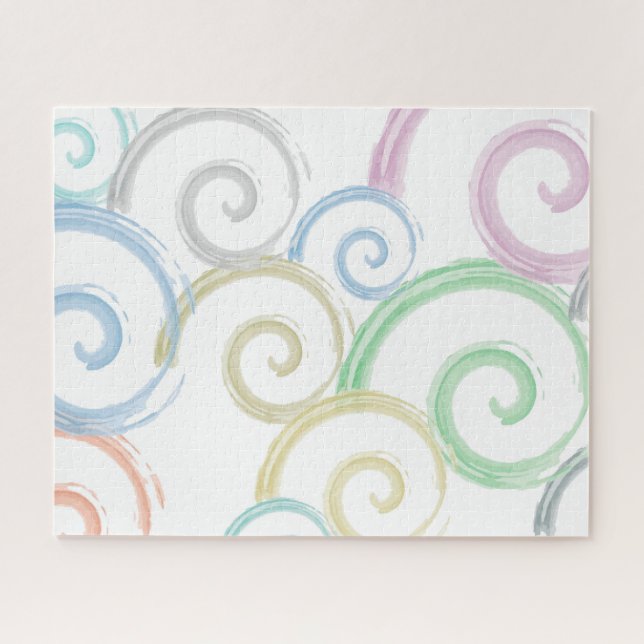 Cool, trendy, modern wave water color brushes jigsaw puzzle (Horizontal)