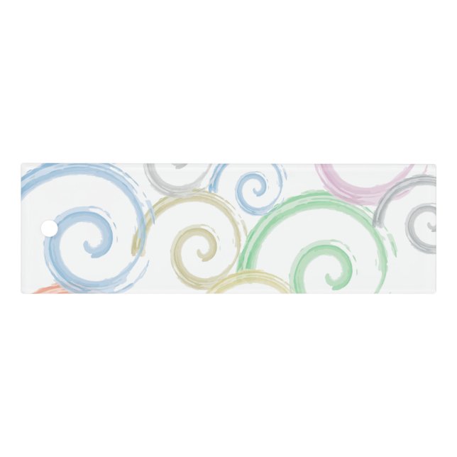 Cool, trendy, modern wave water color brushes ruler (Front)