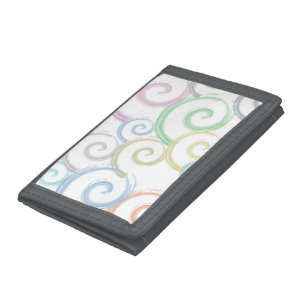 Cool, trendy, modern wave water color brushes tri-fold wallet