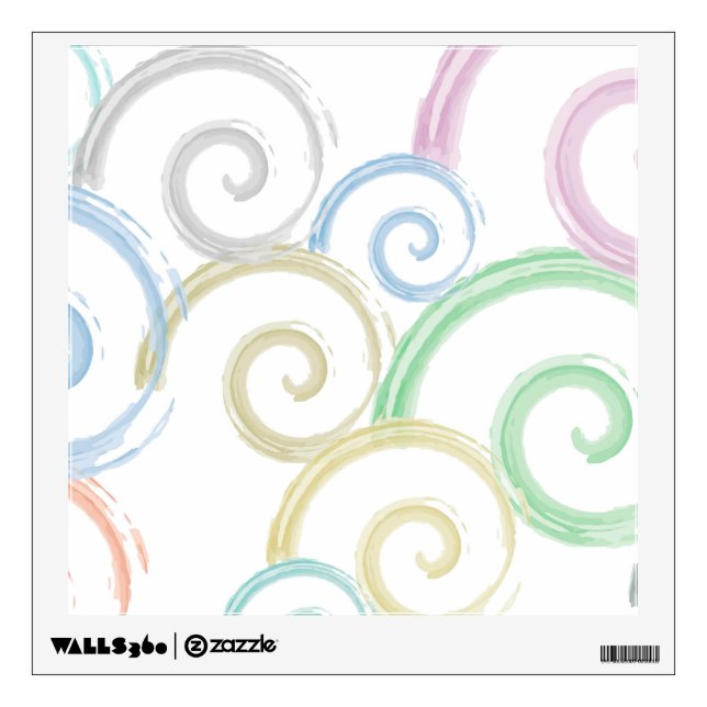 Cool, trendy, modern wave water color brushes wall decal (Front)