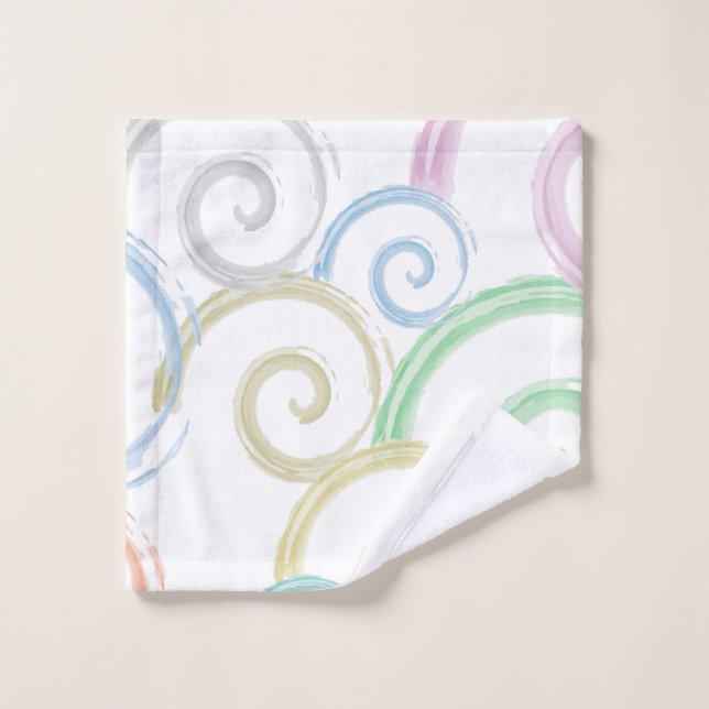 Cool, trendy, modern wave water color brushes wash cloth (Wash Cloth)