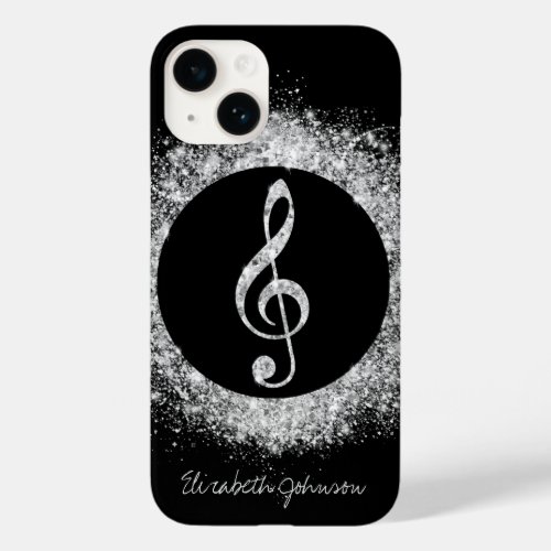 Cool Trendy Music Treble Clef Glitter Sparkles  Case_Mate iPhone 14 Case