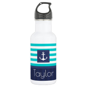 Cool & Trendy Nautical Anchor Design Custom Stainless Steel Water Bottle