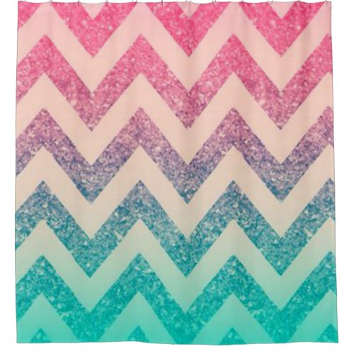 Cool Trendy  Ombre Zigzag Chevron Pattern Shower Curtain
