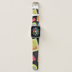 Cool Trendy Patches Design. Abstract background wi Apple Watch Band