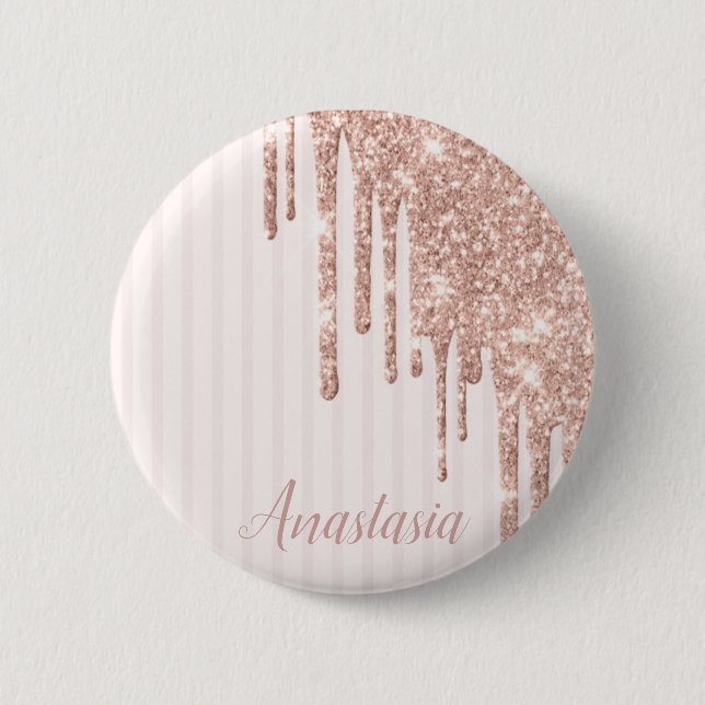 Cool Trendy Pink Glitter  Button (Front)