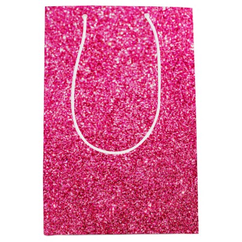 Cool Trendy Pink Glitter Medium Gift Bag