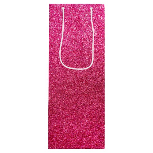 Cool Trendy Pink Glitter Wine Gift Bag