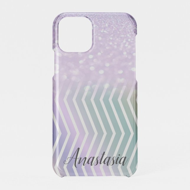 Cool Trendy Purple Glitter Uncommon iPhone Case (Back)