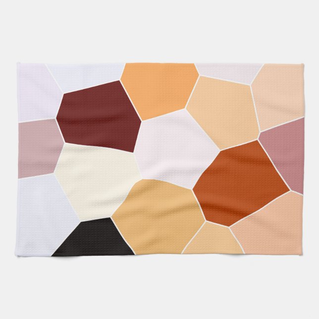 Cool Trendy Red Orange Yellow Pattern Kitchen Towel (Horizontal)