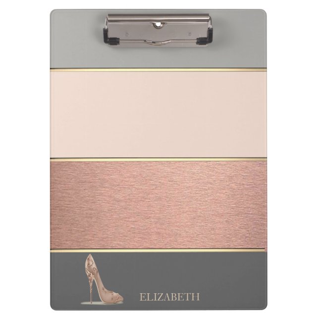 Cool Trendy Striped,High Heel -Personalized Clipboard (Front)