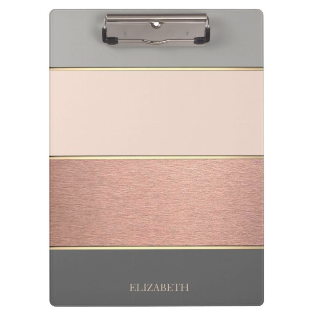 Cool Trendy Striped-Personalized Clipboard (Front)