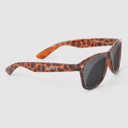 Cool Trendy Tortoise Shell Custom Name Sunglasses