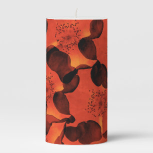 Cool, trendy, unique digital art of flower pattern pillar candle