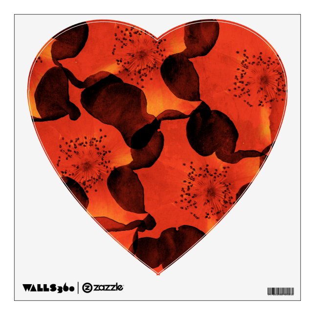 Cool, trendy, unique digital art of flower pattern wall decal (Front)