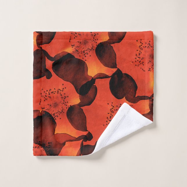 Cool, trendy, unique digital art of flower pattern wash cloth (Wash Cloth)