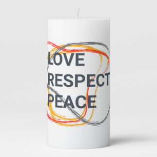 Cool, trendy, urban graphic design of a saying pillar candle