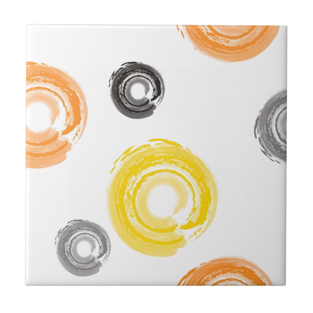 Cool, trendy, urban, modern paint brush art ceramic tile (Front)