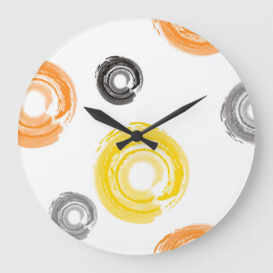 Cool, trendy, urban, modern paint brush art large clock