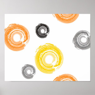 Cool, trendy, urban, modern paint brush art poster