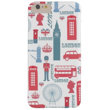 Cool Trendy Vintage London Illustrations Pattern Barely There Iphone 6 Plus Case by InovArtS at Zazzle