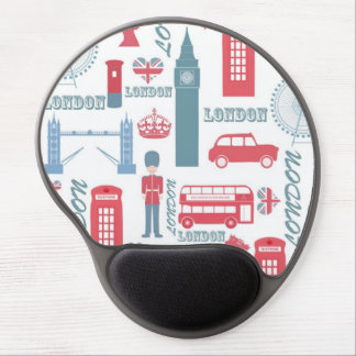 Cool trendy vintage London landmark illustrations Gel Mouse Pad