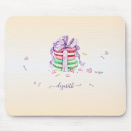 Cool Trendy Watercolor Macarons  Mouse Pad
