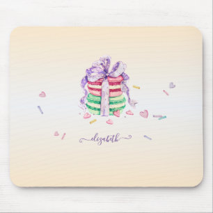 Cool Trendy Watercolor Macarons Mouse Pad