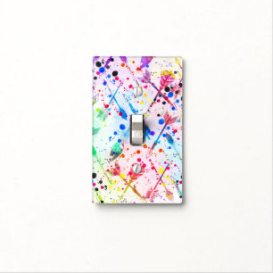 Cool trendy watercolor splatters tribal arrows light switch cover