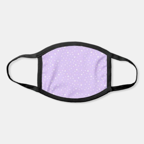 Cool Trendy White Stars on Purple Lilac Pattern Face Mask