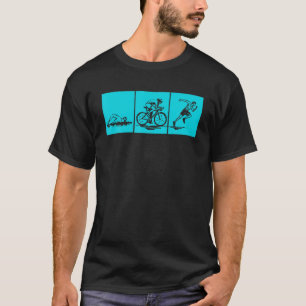 Cool Triathlon Art Men Women Vintage Swimmer Biker T-Shirt