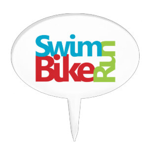 Cool Triathlon design Cake Topper