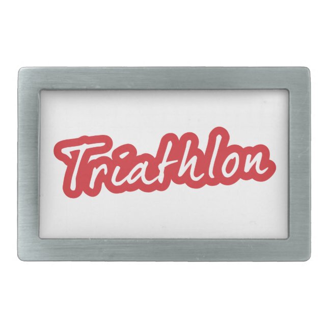 Cool Triathlon design Rectangular Belt Buckle (Front)