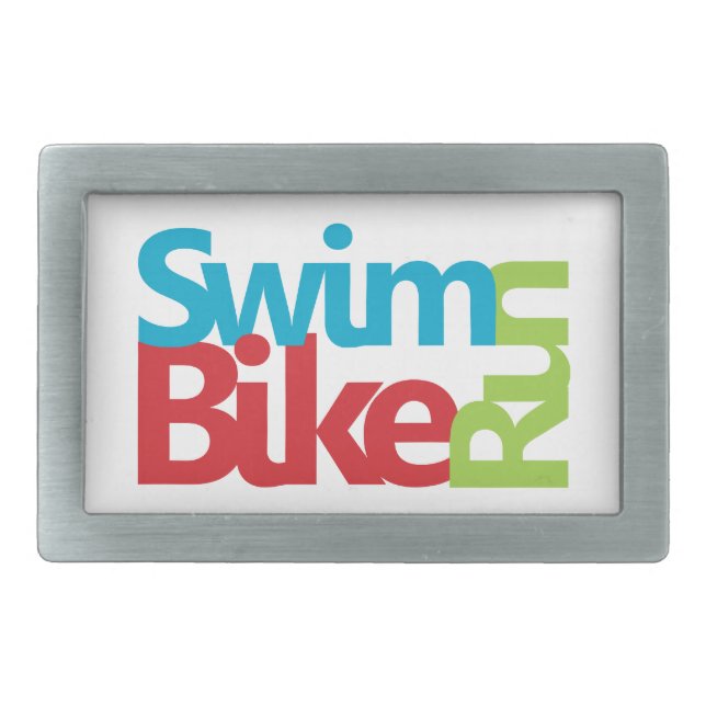 Cool Triathlon design Rectangular Belt Buckle (Front)