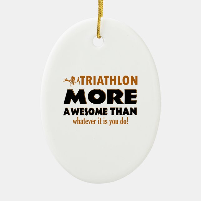 Cool Triathlon designs Ceramic Ornament (Front)