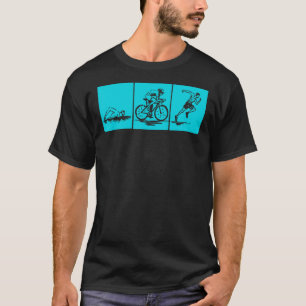 Cool Triathlon Men Women Vintage Swimmer Biker Run T-Shirt