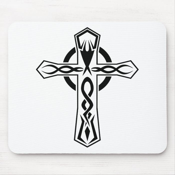 Cool Tribal cross tattoo design Mouse Pads