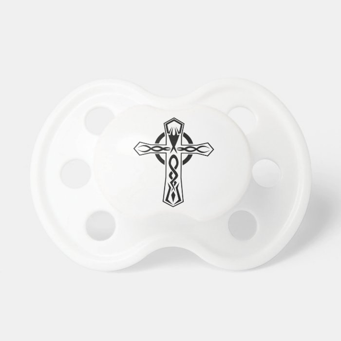 Cool Tribal cross tattoo design Pacifier