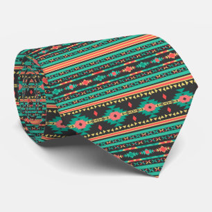 Cool tribal ethnic geometric pattern neck tie