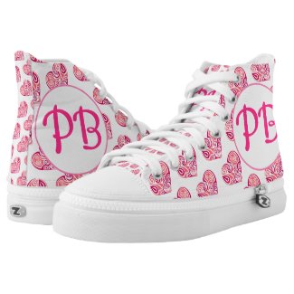 Cool tribal heart tattoo girly pink duogram High-Top sneakers